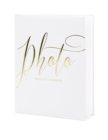 Bijeli i zlatni foto album, 22 stranice, vjenčanje, 20 x 24,5 cm 