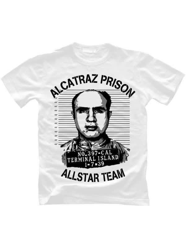 majice Alcatraz Prison Wear Allstar Team za muškarac bijela i crna