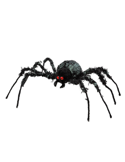 Araignée géante Halloween pour décoration noire avec yeux rouges