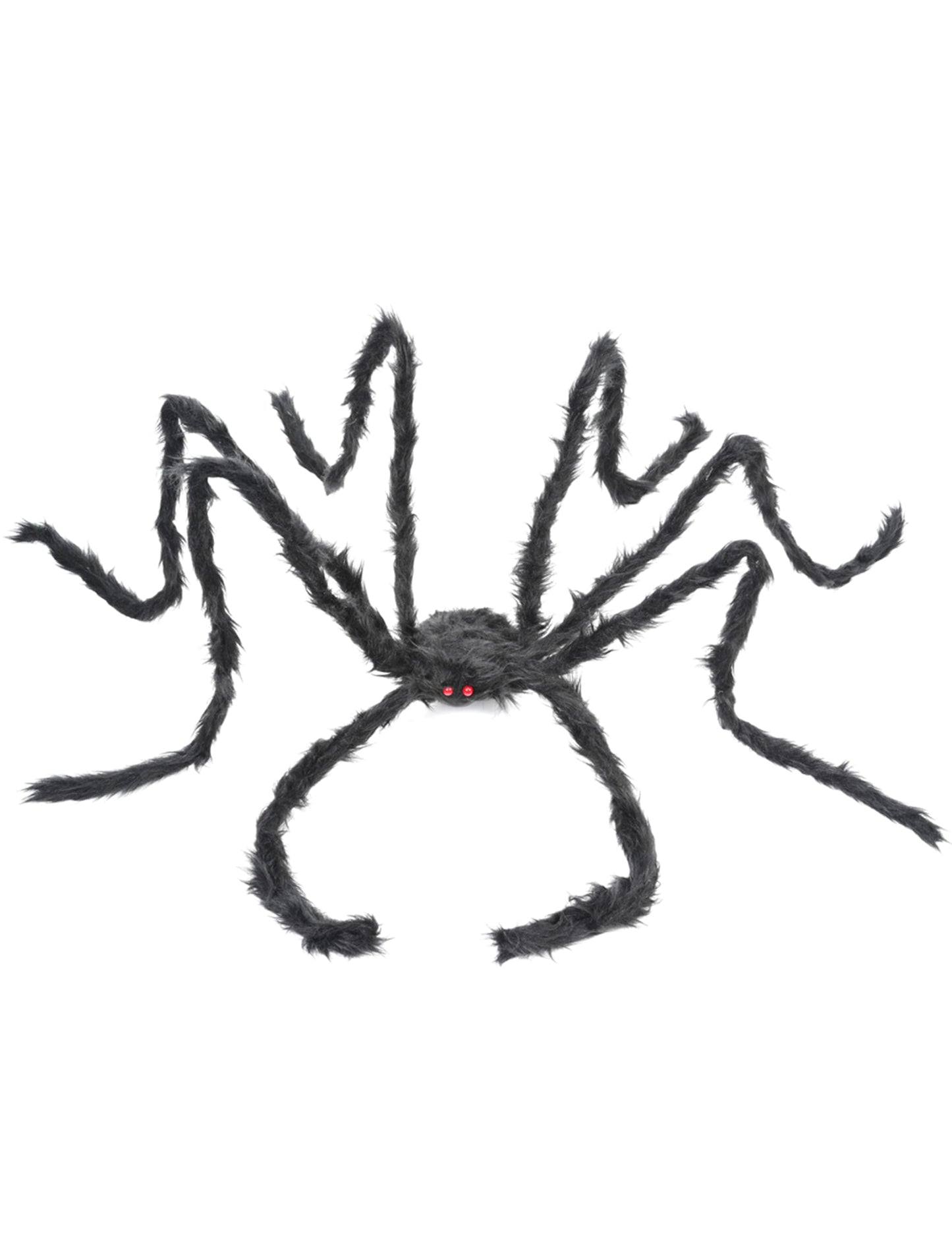 Araignée géante pour Halloween noire et velue aux yeux rouges