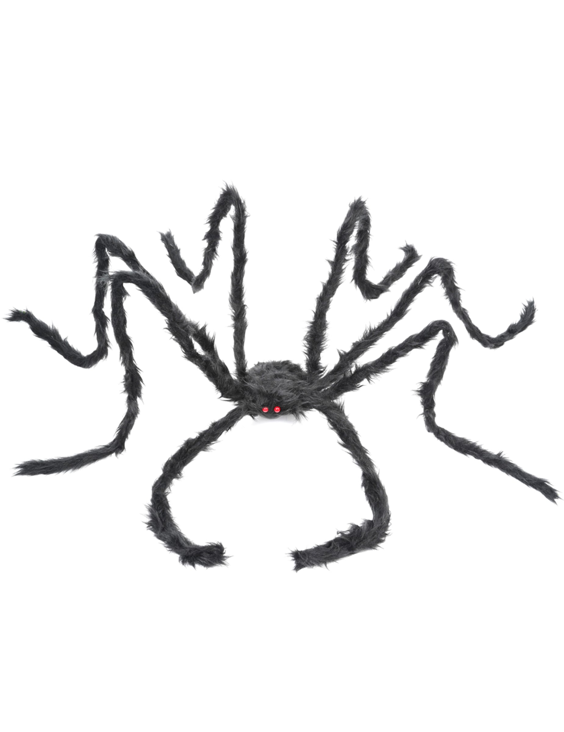 Araignée géante pour Halloween noire et velue aux yeux rouges
