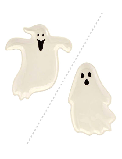 2 dekorativna tanjura Summerween od keramike u obliku duha 17 x 1,5 x 20 cm