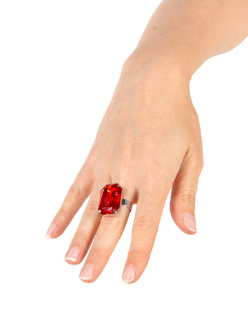 Halloween crveni kameni prsten