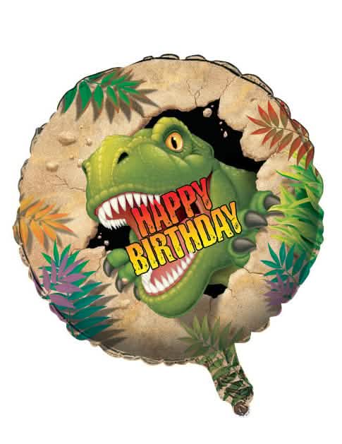 Balon od aluminija za rođendan s dinosaurusima za dijete zelena s T-Rexom i Happy Birthday