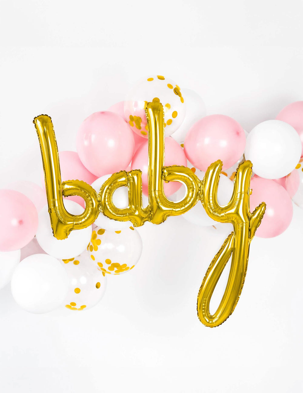 Krupni plan zlatna natpisa na baby aluminijskom balonu