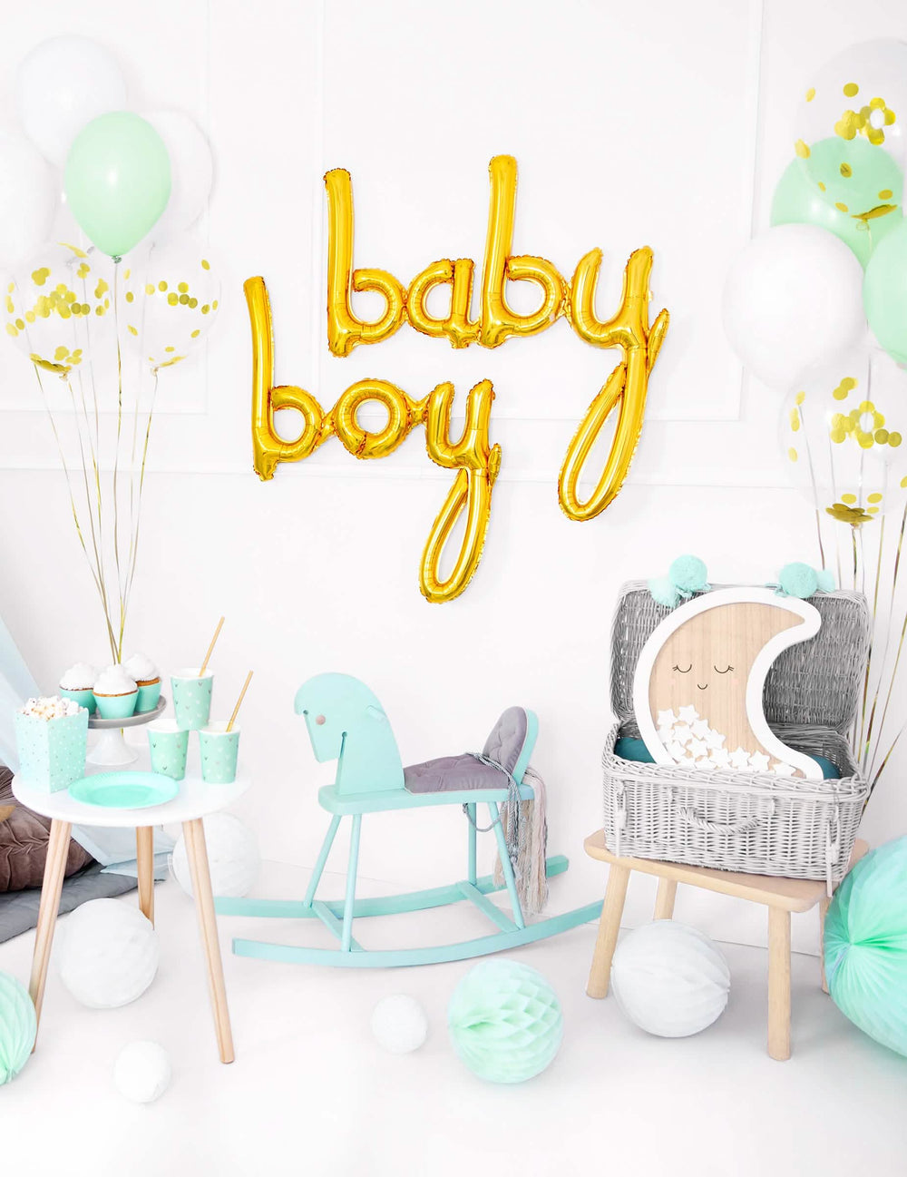 Balon od aluminija za baby boy za baby shower zlatna