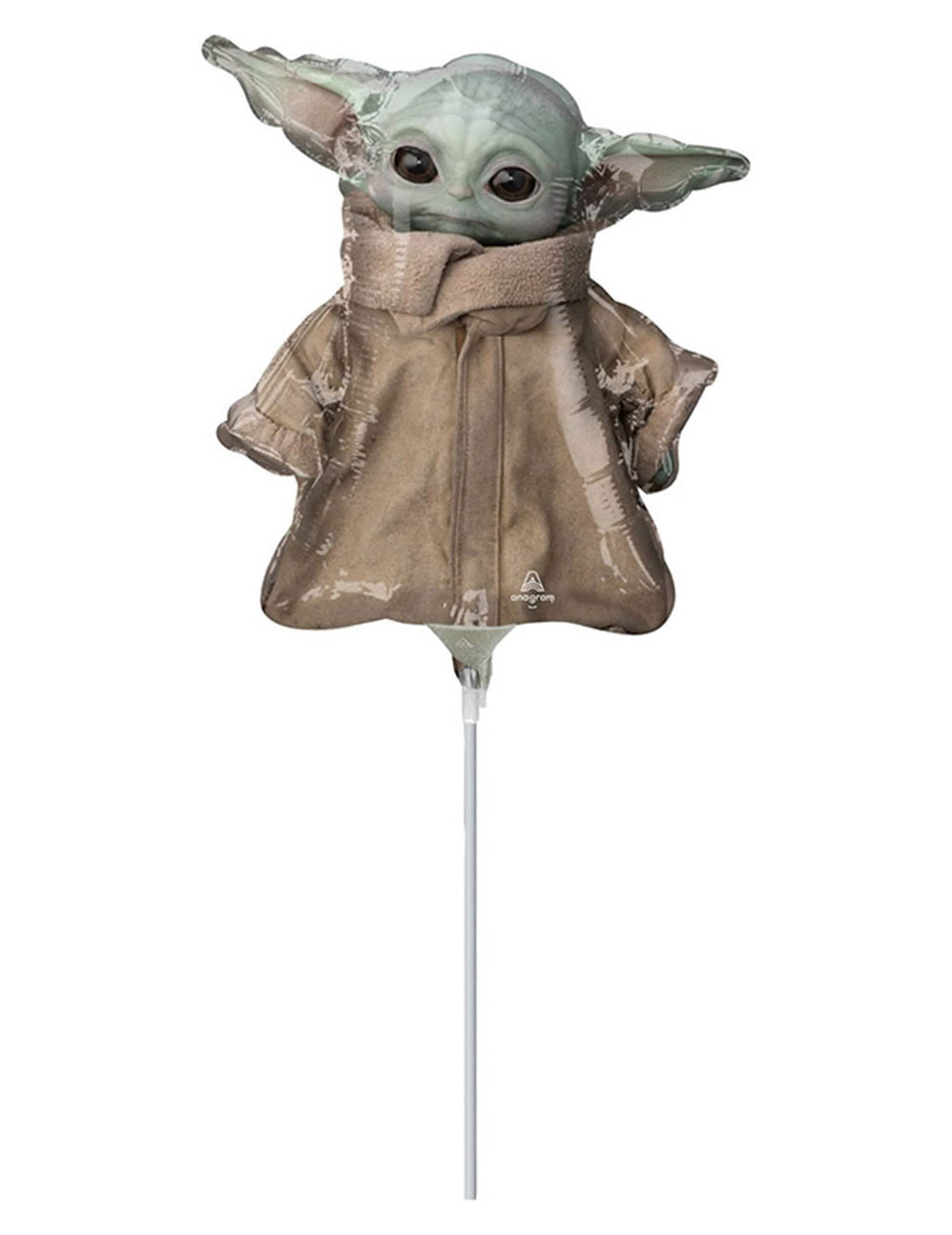 Balon od aluminija Bébé Yoda The Mandalorian za dijete zelena i smeđa na štapu