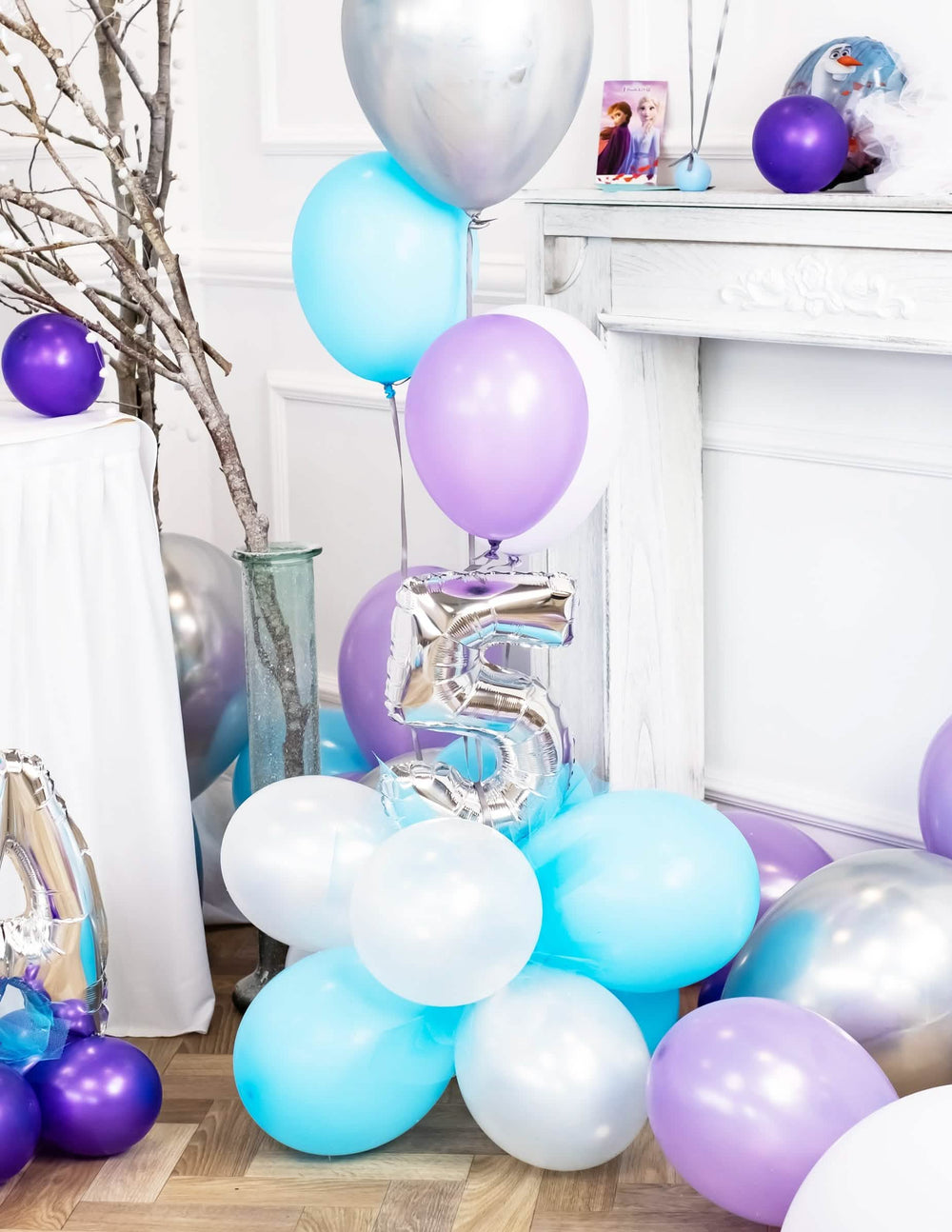 Kompozicija balona za rođendan s aluminijskim balonom srebrna broj