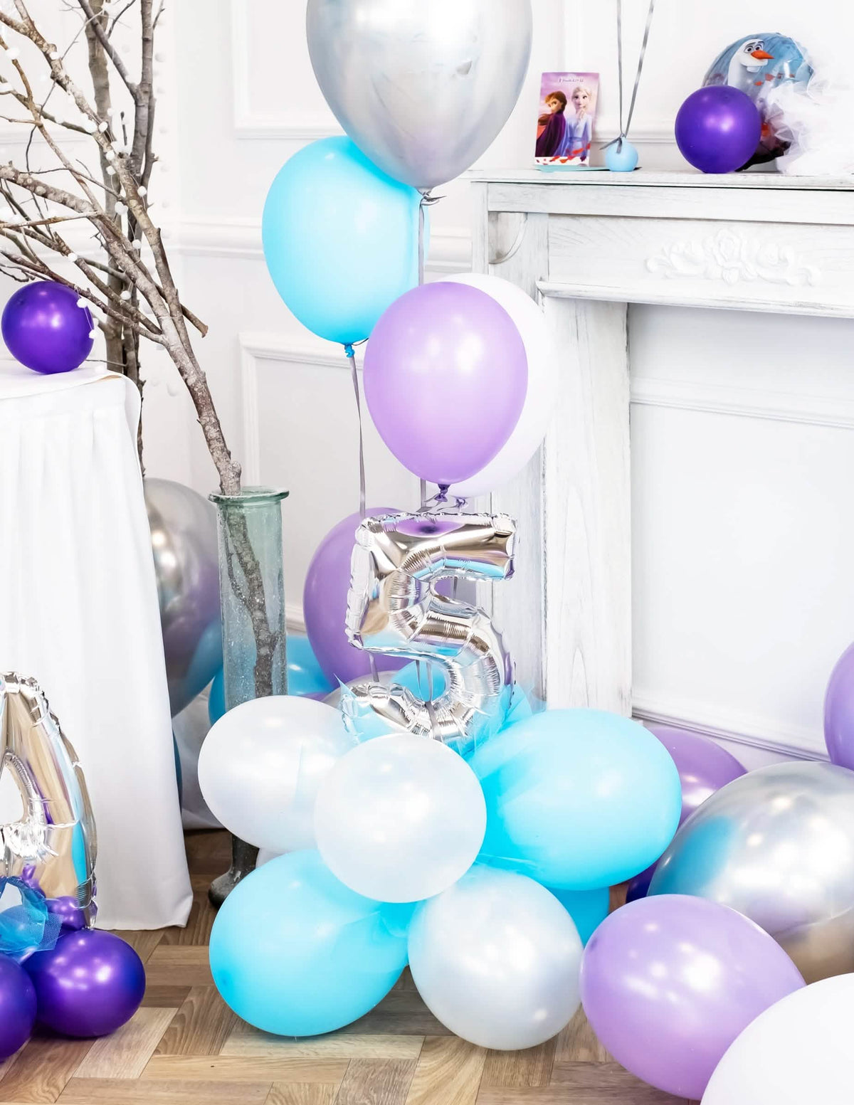 Kompozicija balona za rođendan s aluminijskim balonom srebrna broj