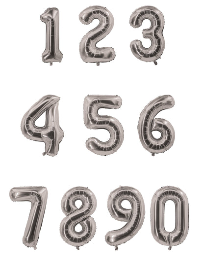 Aluminijski balon srebrni slika 85 cm
