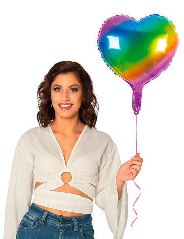 Višebojna aluminijska kugla od srca 45 cm