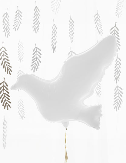 Aluminijska kugla od bijele golubice 77 x 66 cm