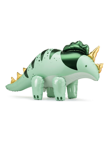Folija balon s dinosaurom Triceratopsom 93 x 49 cm zelena i zlatna