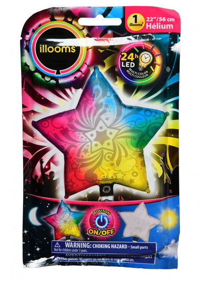 Šareni LED aluminijski balon zvijezda Illooms