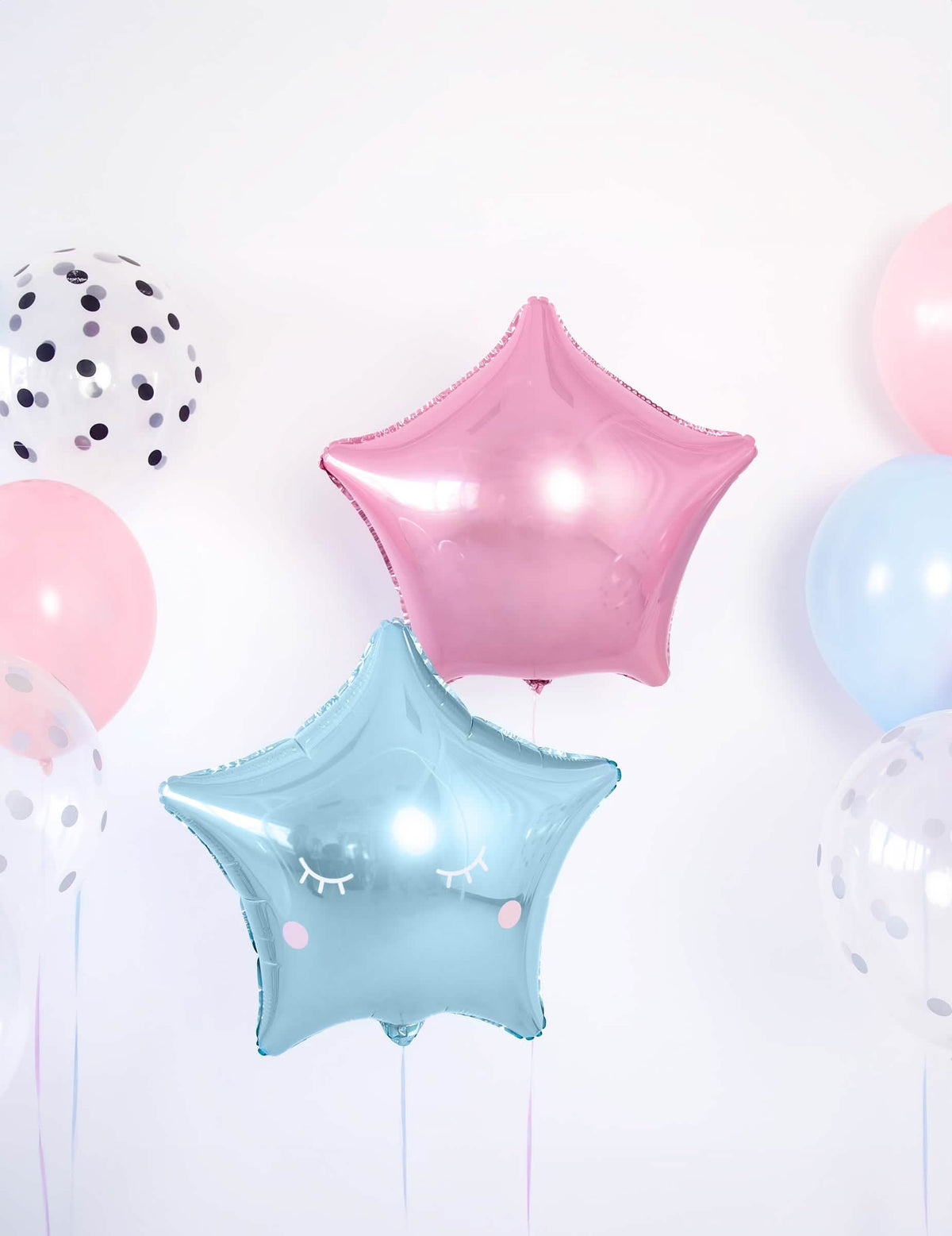 Mise en scène du ballon aluminij zvijezda pastelno roza