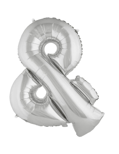 Ballon aluminium symbole & pour décoration argent