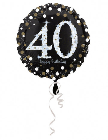 Sretan rođendan aluminijski balon Scintillant 40 - 43 cm