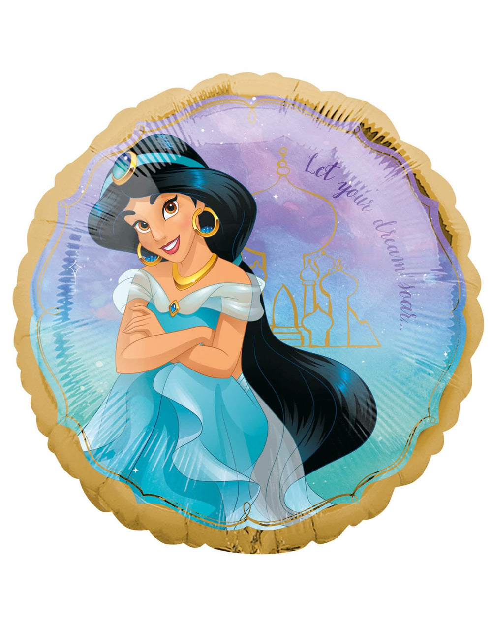 Balon od aluminija Jasmine Disney za dijete plava i zlatna