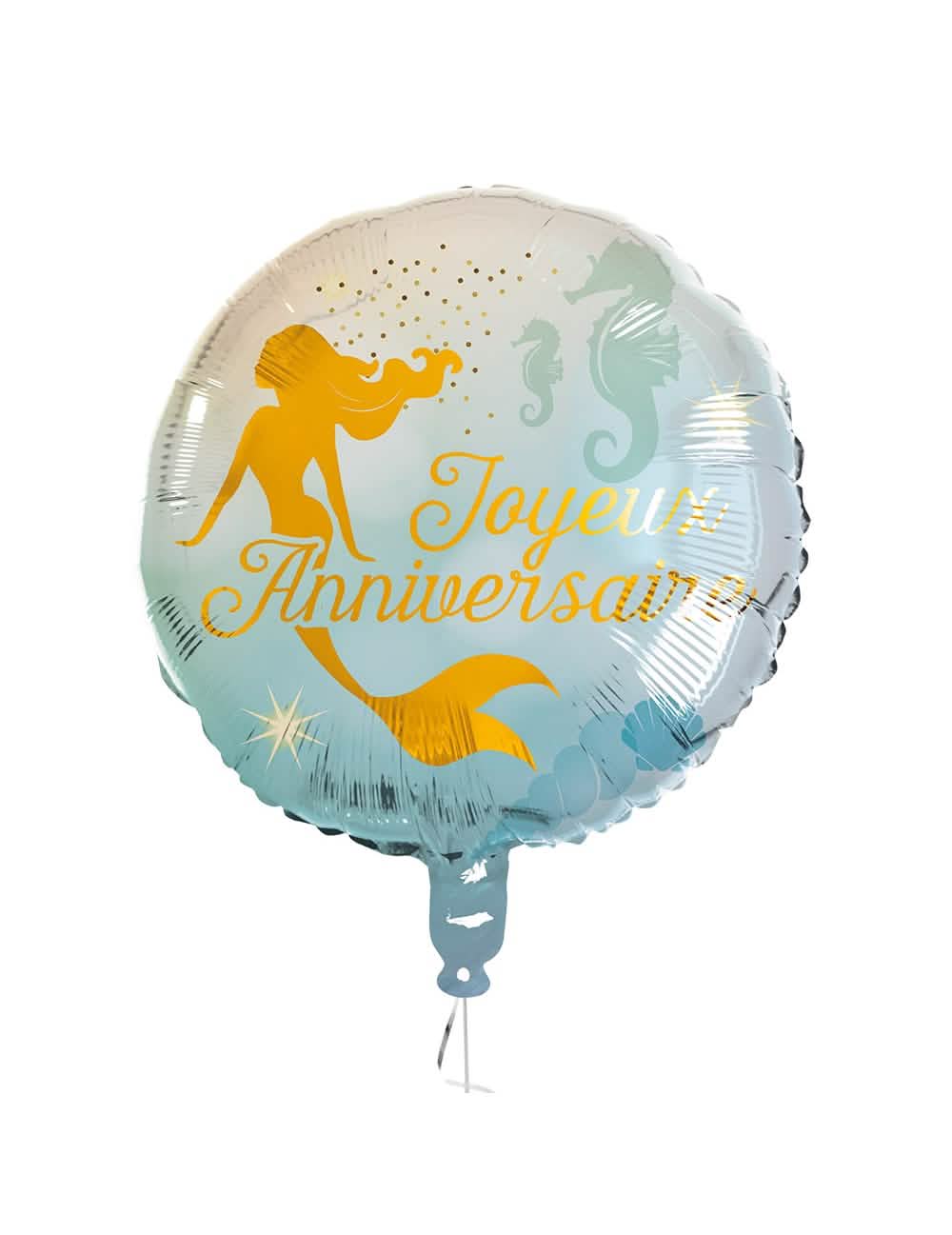 Balon od aluminija sretan rođendan sirene plava i zlatna s motivima mornari