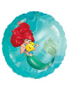 Balon od aluminija Mala sirena za dijete tirkizno plava s Ariel i Polochonom