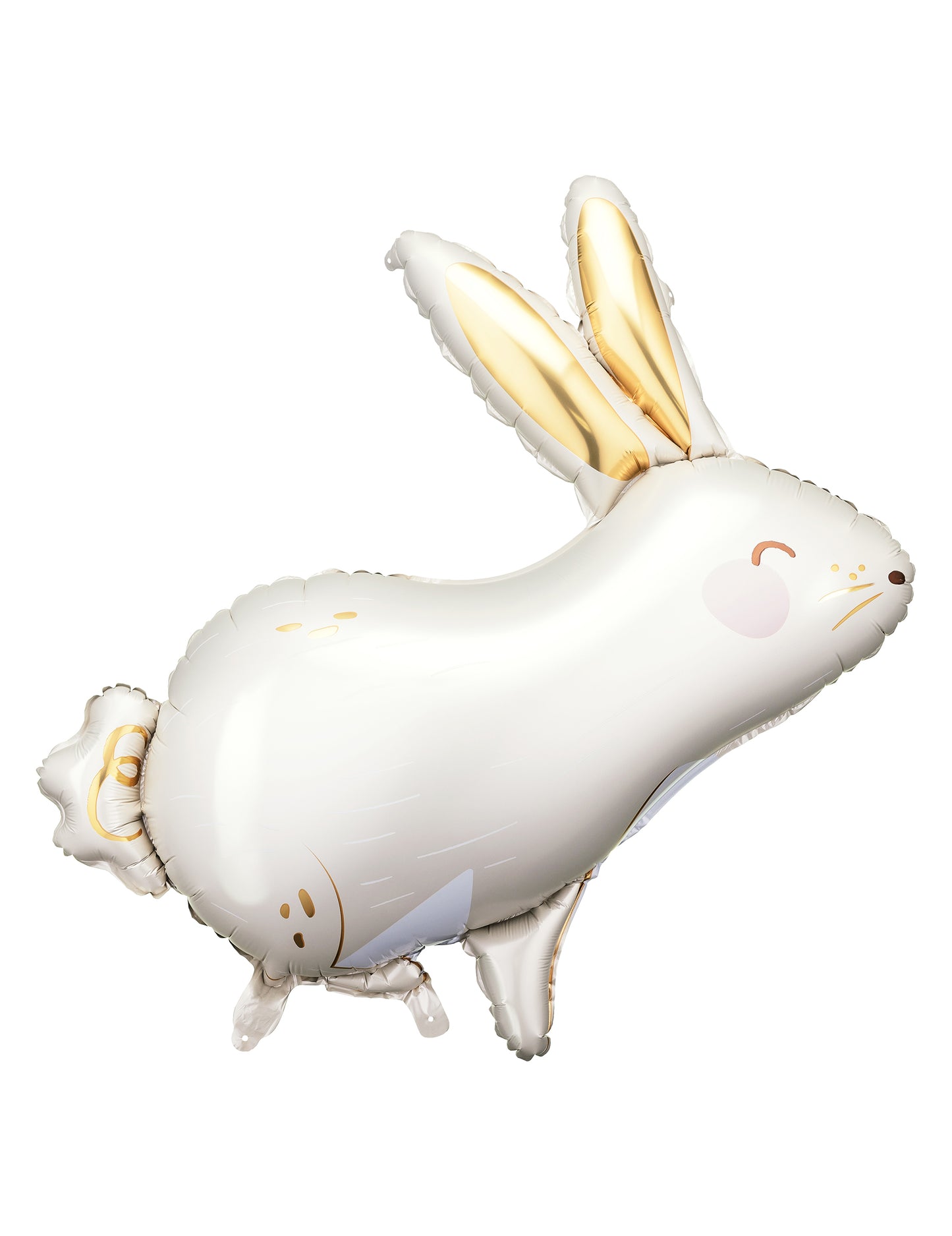 Aluminijski balon bijeli i zlatni zec 70 x 72 cm 
