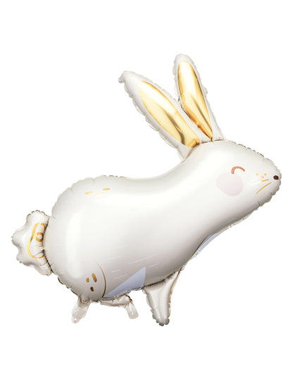 Aluminijski balon bijeli i zlatni zec 70 x 72 cm 