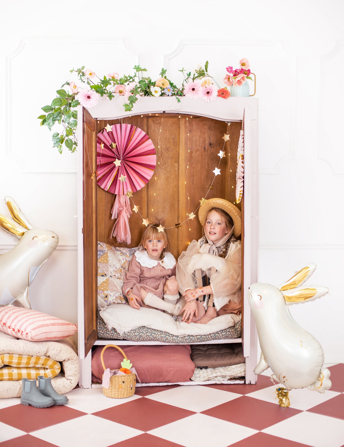 Aluminijski balon bijeli i zlatni zec 70 x 72 cm 