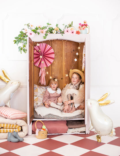 Aluminijski balon bijeli i zlatni zec 70 x 72 cm 