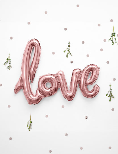 Ballon aluminium love rose gold 73 x 57 cm décoration mariage