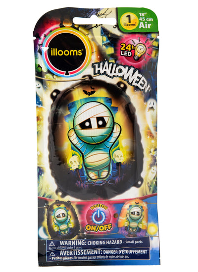 Balon od aluminijske folije sa svjetlucavom mumijom Illooms za Halloween, bijeli i plavi