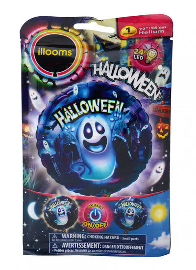 Sjajni aluminijski balon duhov s LED svjetlima Illooms za Halloween, plavi