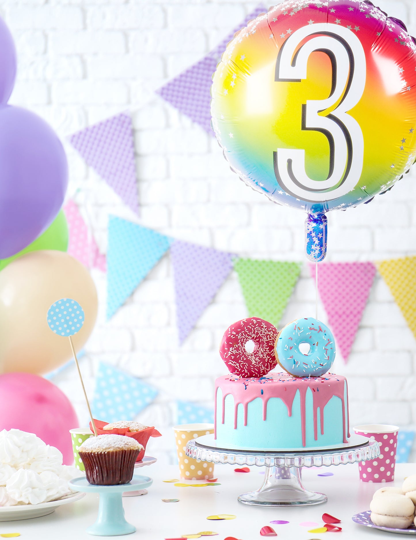 Višebojni folijski balon s brojem 45 cm napuhani helij za rođendan