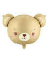 Ballon aluminium Ours pour enfant beige avec joues roses