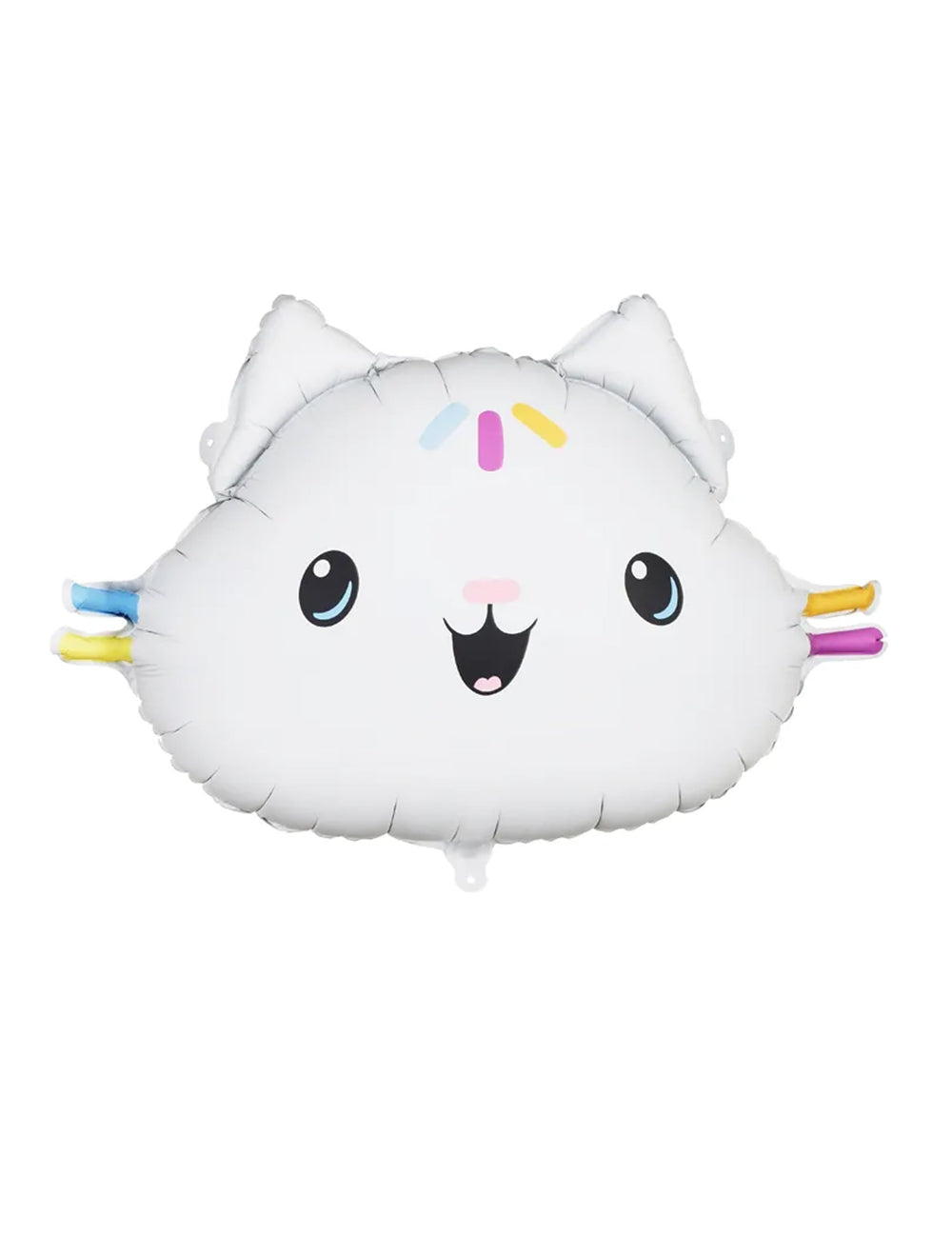 Ballon aluminium P'tichou Gabby et la maison magique pour enfant blanc aux moustaches colorées