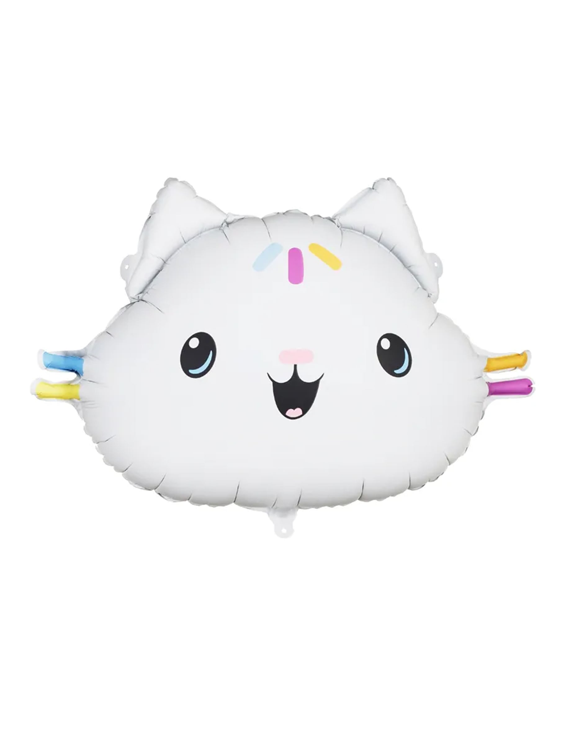 Ballon aluminium P'tichou Gabby et la maison magique pour enfant blanc aux moustaches colorées