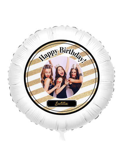 Personalizabilni aluminijski balon crno-zlatni 50 cm