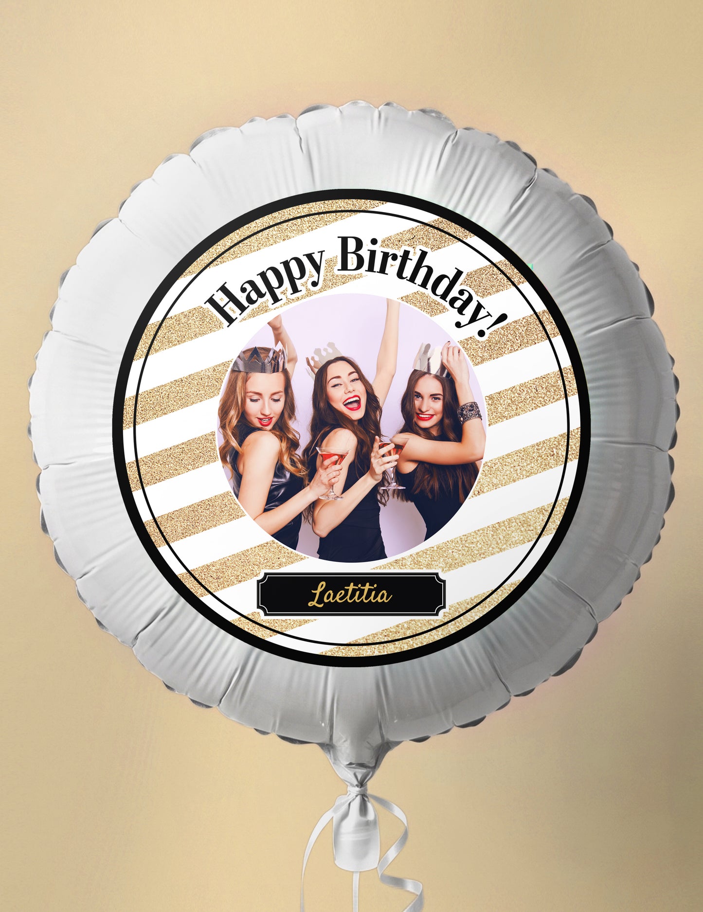Personalizabilni aluminijski balon crno-zlatni 50 cm