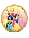 Ballon aluminium recto verso Princesses Disney pour enfant doré et rose