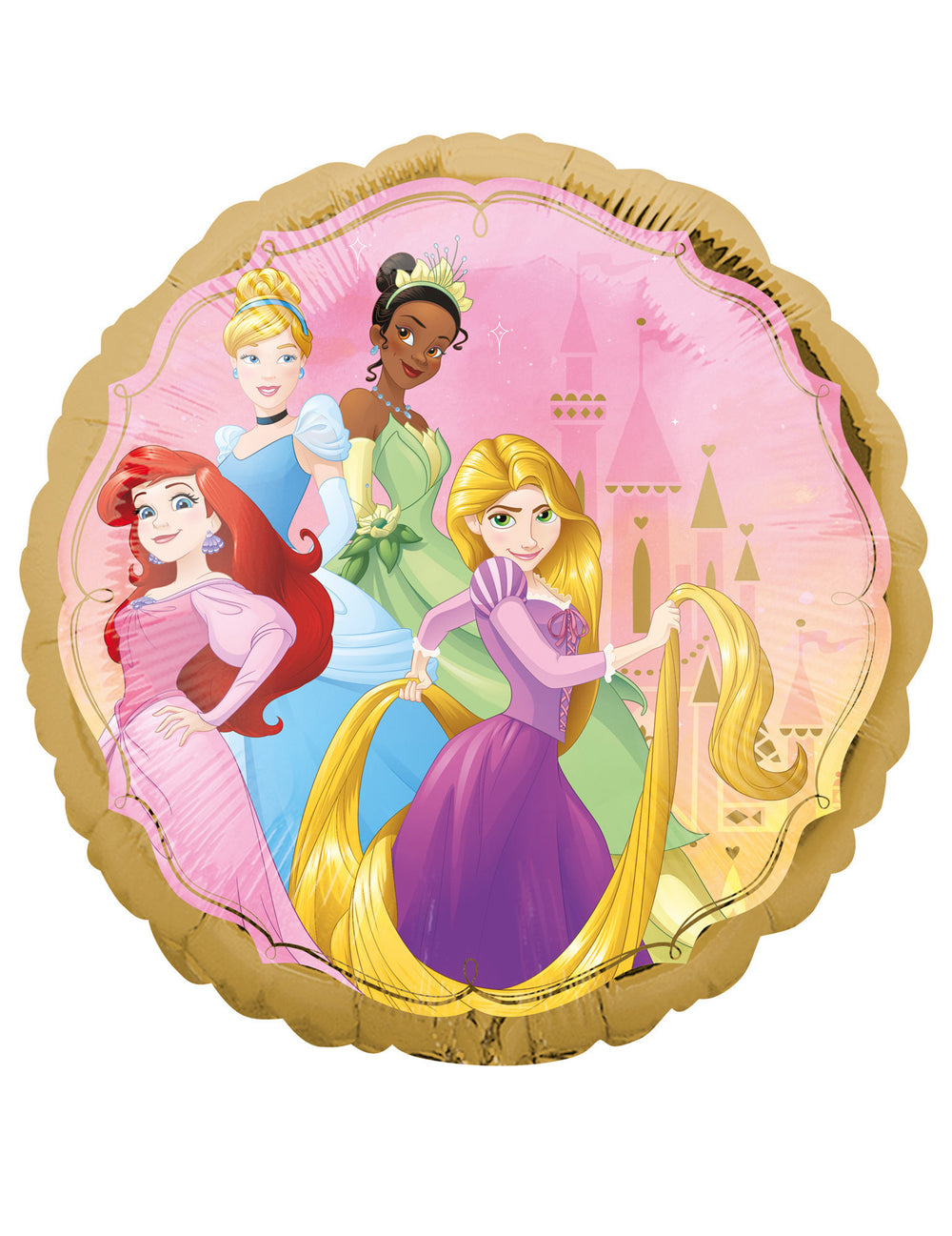 Autre face du ballon aluminium recto verso Princesses Disney pour enfant