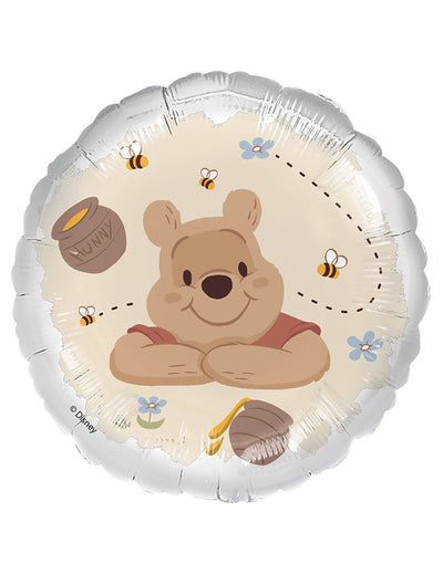 Aluminijski balon Winnie l'ourson za dijete bež s pčelama i posudom meda