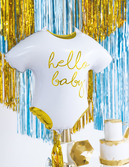 Balon s motivom Hello Baby aluminija 51 x 45 cm bijela i zlatna