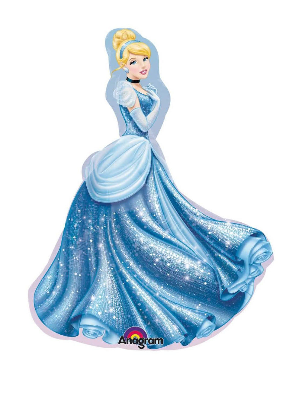 Balon od aluminija Pepeljuga Disney za dijete plavi sa sjajem