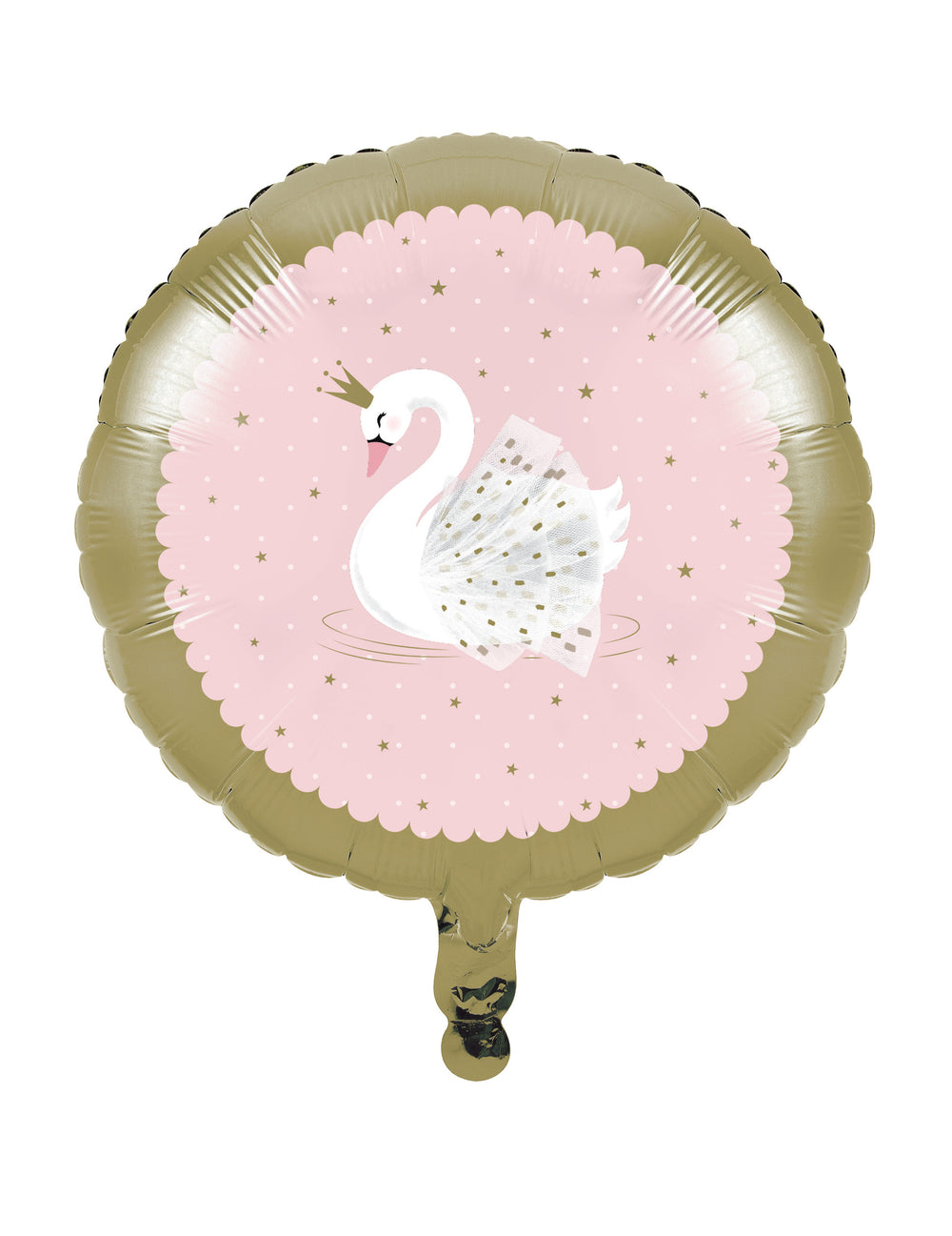 Ballon en aluminium cygne royal pour anniversaire rose et doré