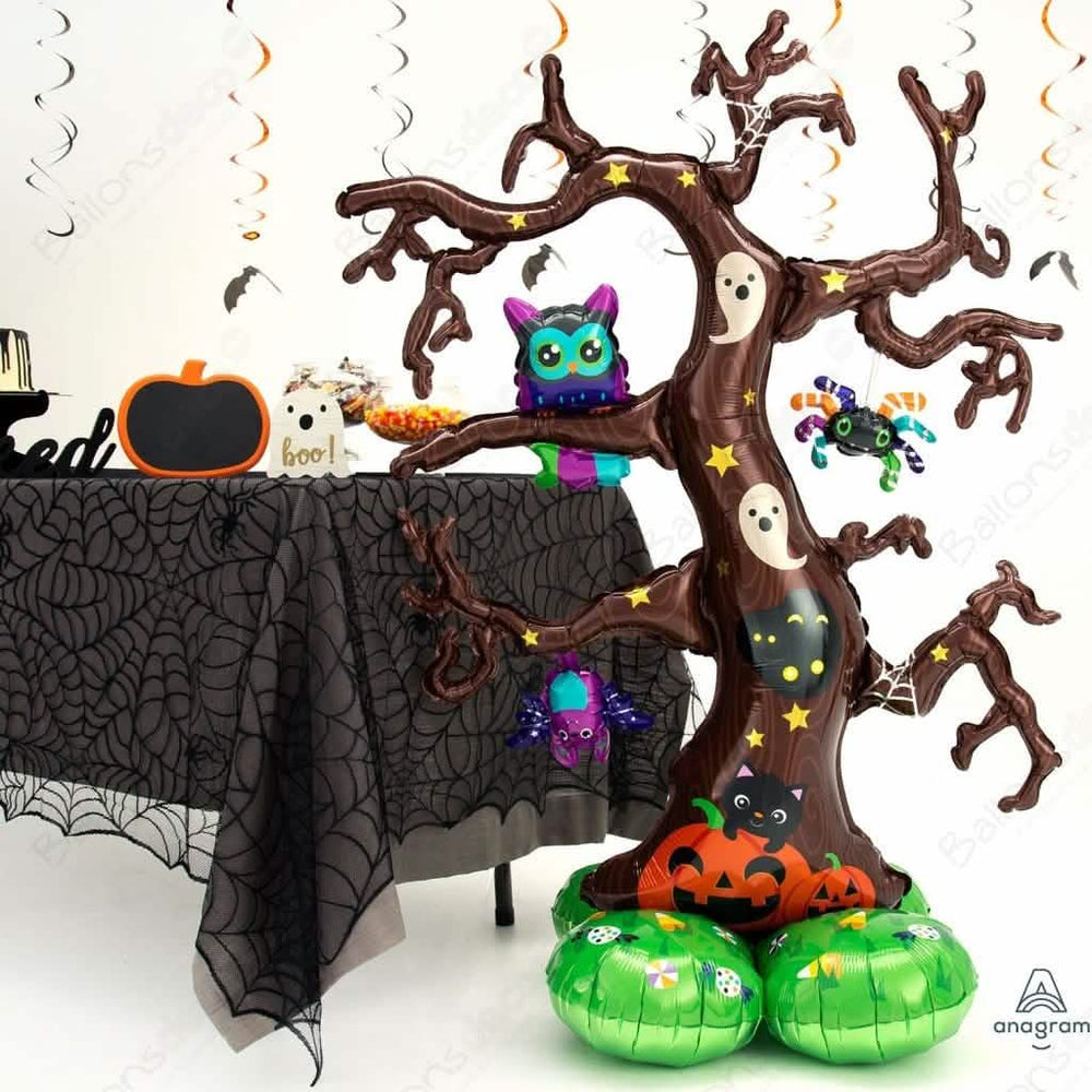 Postavljanje golemog aluminijskog balona Airloonz halloween drvo