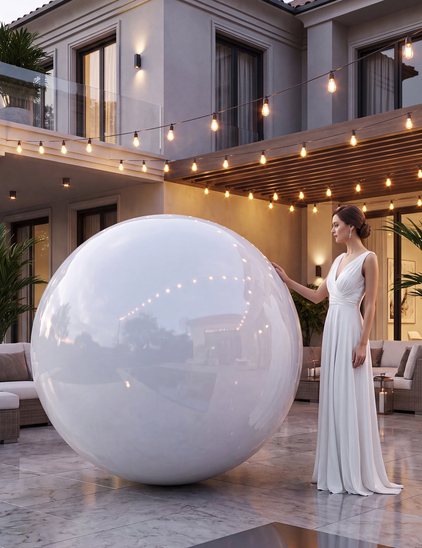 Divovski bijeli ogledalo balon 150 cm