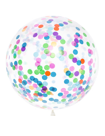 Prozirni divovski balon višebojni konfeti 1m