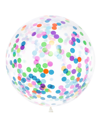 Prozirni divovski balon višebojni konfeti 1m