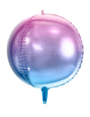 Gradijentni ružičasto-plavi aluminijski kuglasti balon broj 35 cm napuhani helij