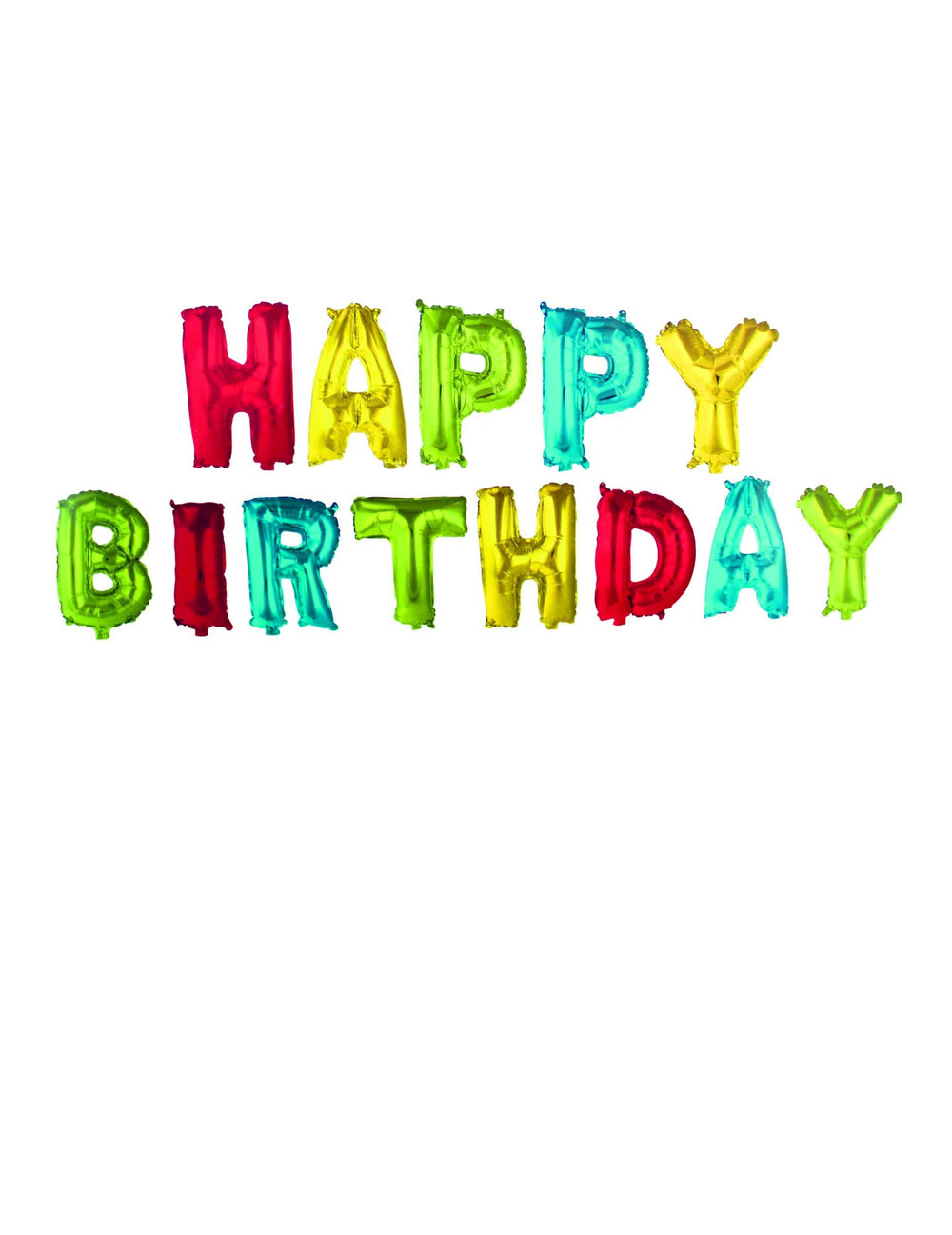 baloni slova od aluminija Happy Birthday za rođendan višebojno