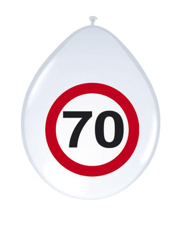 Baloni za 70. rođendan, dekoracija za zabavu, 8 komada, crveno-bijelo-crni, 30 cm 